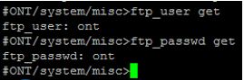 FTP credentials in the device configuration